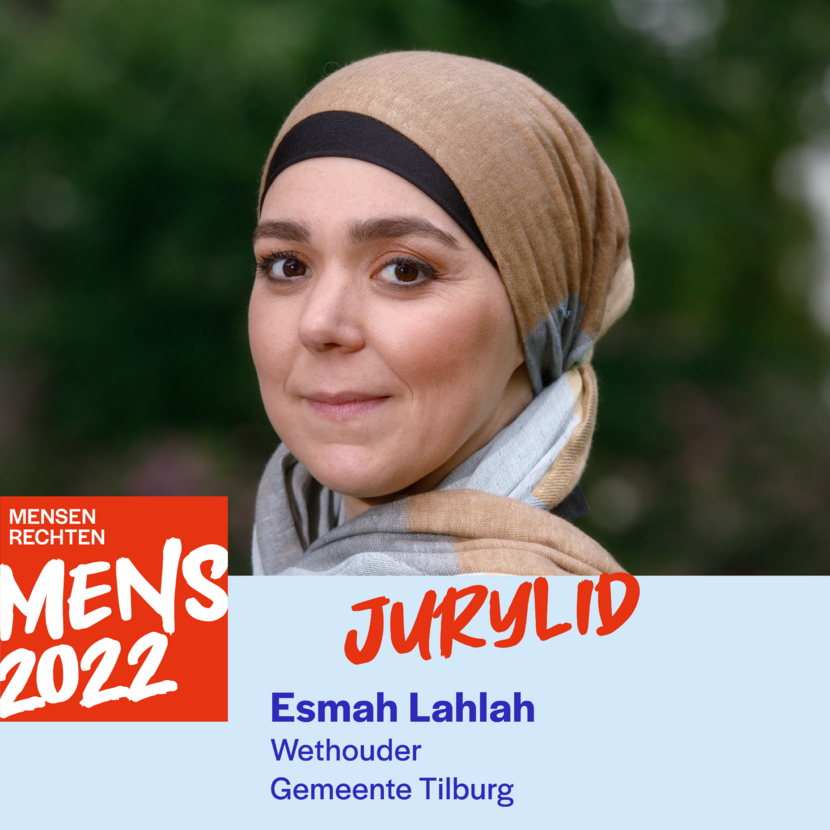 Esmah Lahlah, wethouder Gemeente Tlburg, jurylid MensenrechtenMens 2022.